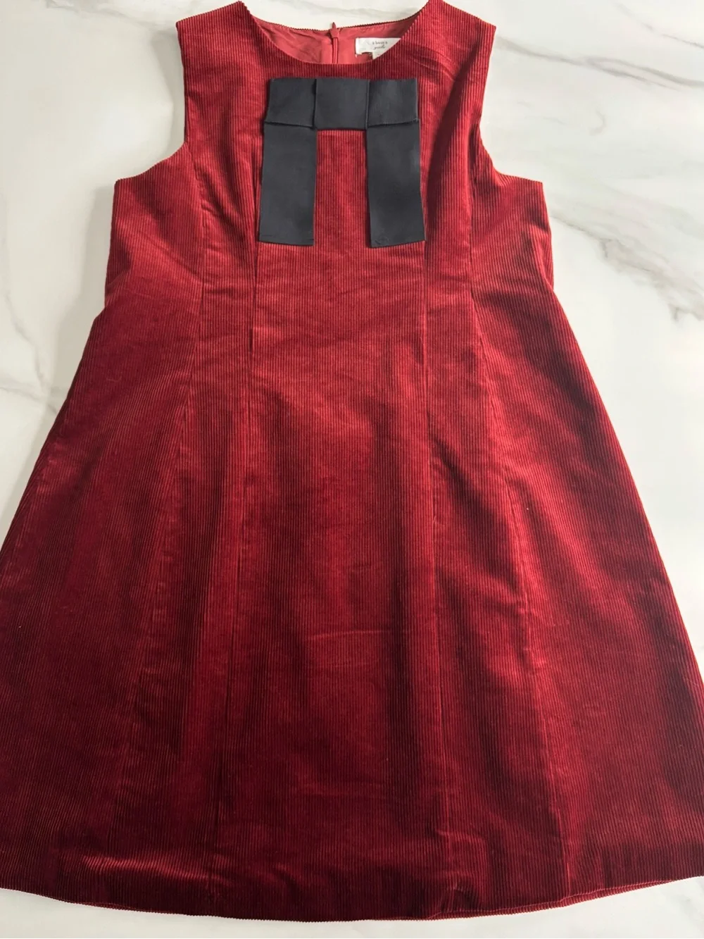 A Loves A Girls Red Corduroy Bow-Accent Dress Sz XL
